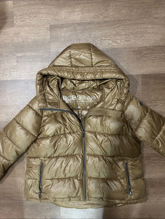 BCBG Paris Jackets & Blazers - BCBG Paris Hooded Puffer Jacket in Brown